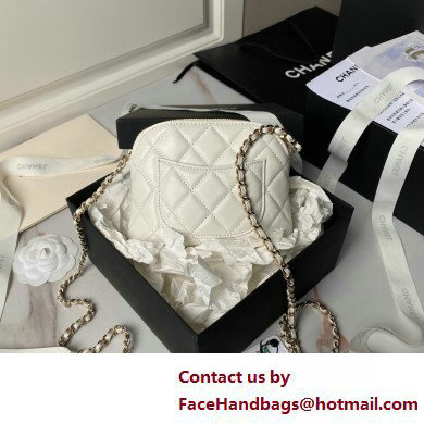 Chanel Lambskin  &  Gold-Tone Metal Clutch with Chain Bag AP4000 White 2025